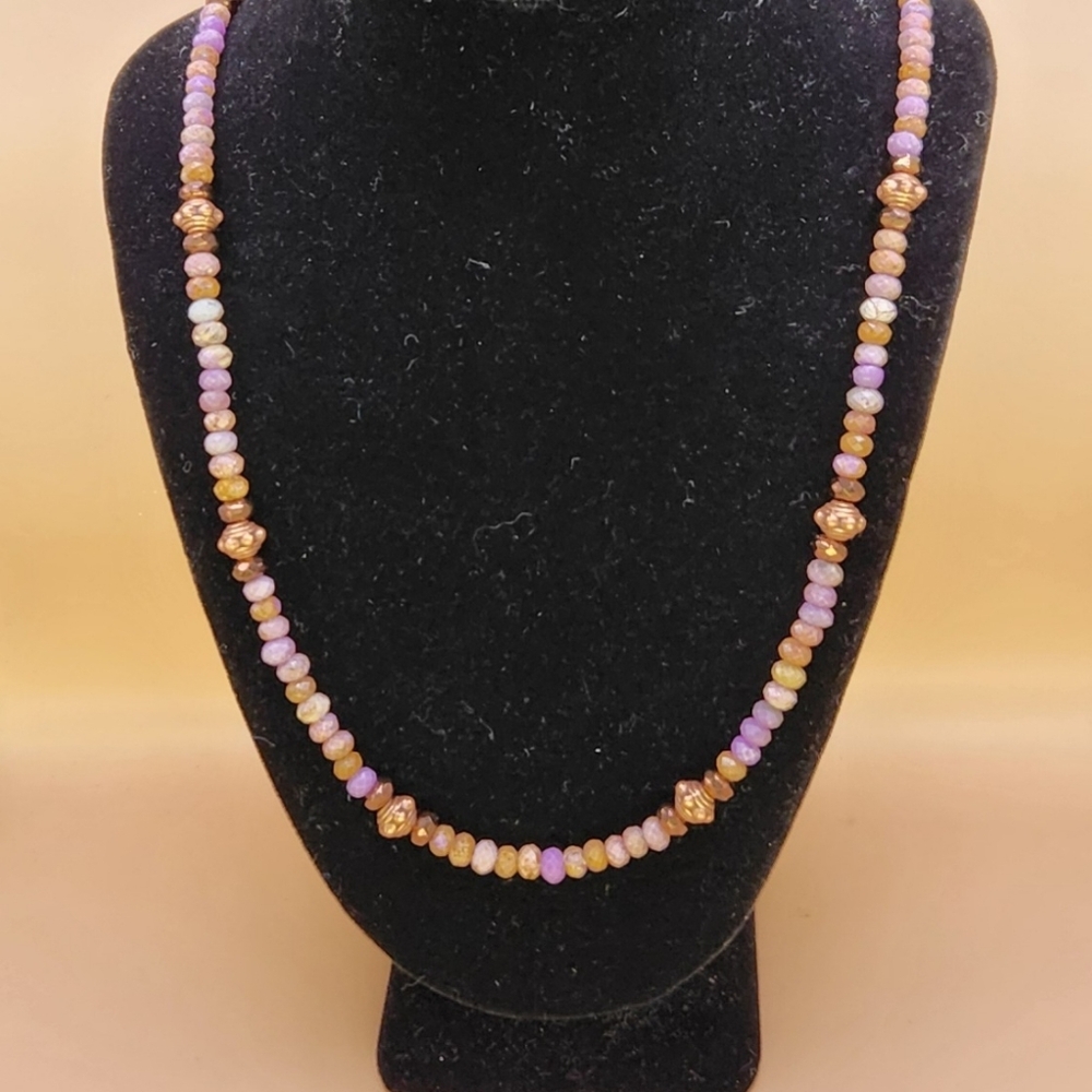 Phosphosiderite, Czech Glass and Copper Beaded Necklace